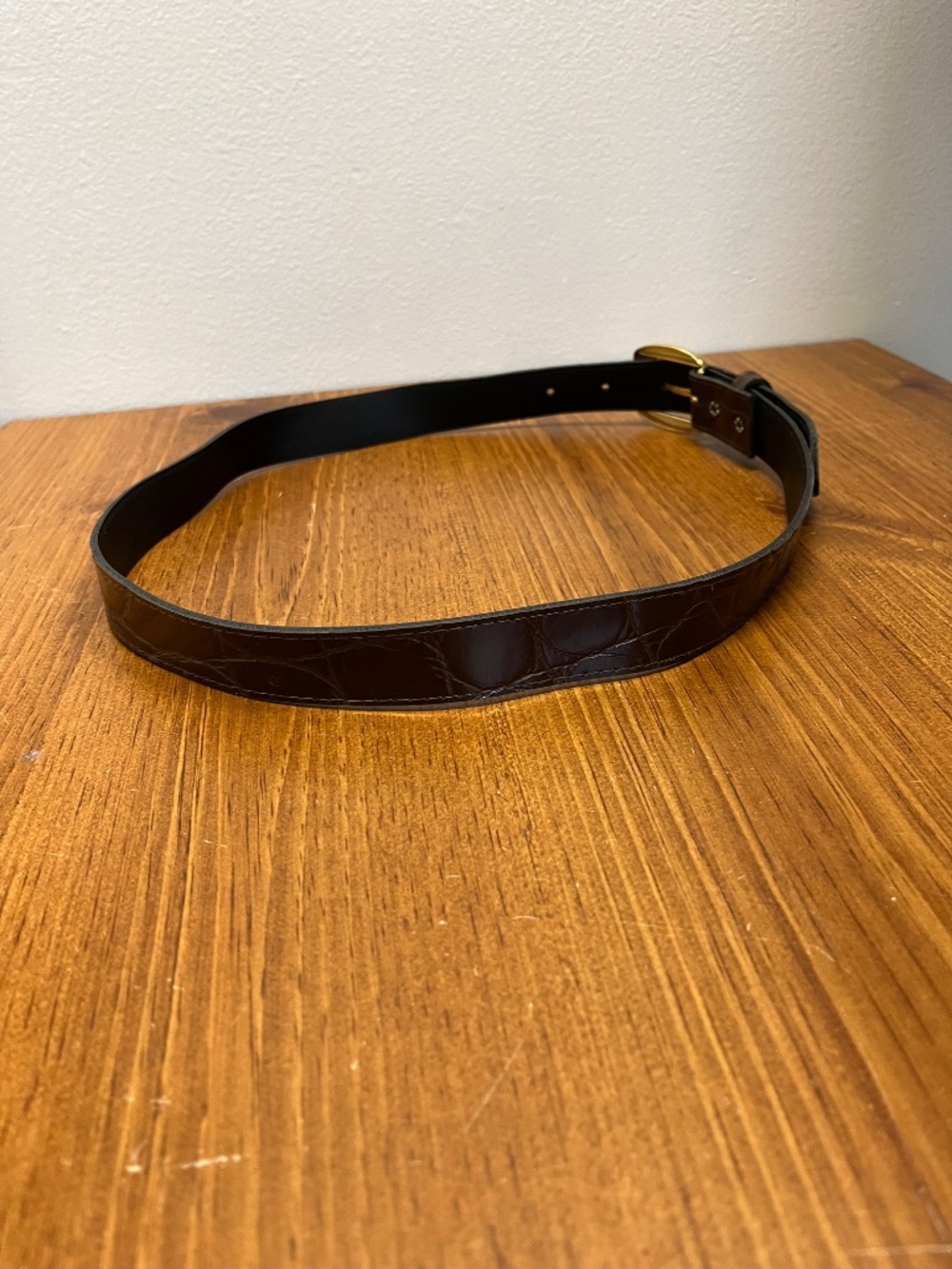 Women's Brown Vinyl Belt 37" - Picture 4 of 16